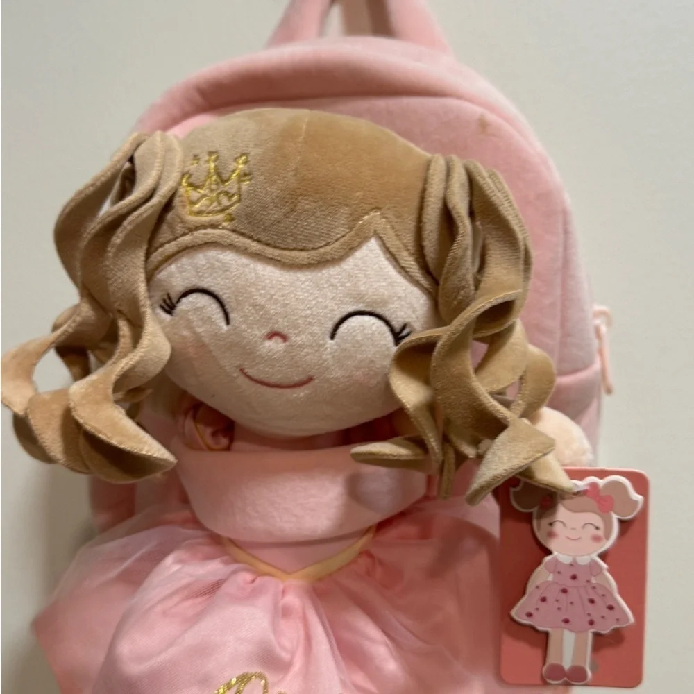 Personalized Olivia backpack ballet ballerina doll plush curly soft toy girl